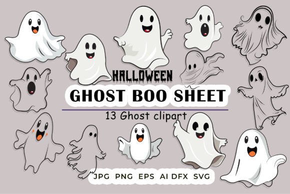 Download Halloween Ghost Boo Sheet Scary Boo Set - Ghost boo Collection